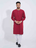 Burgundy Color Signature Embroidery Panjabi