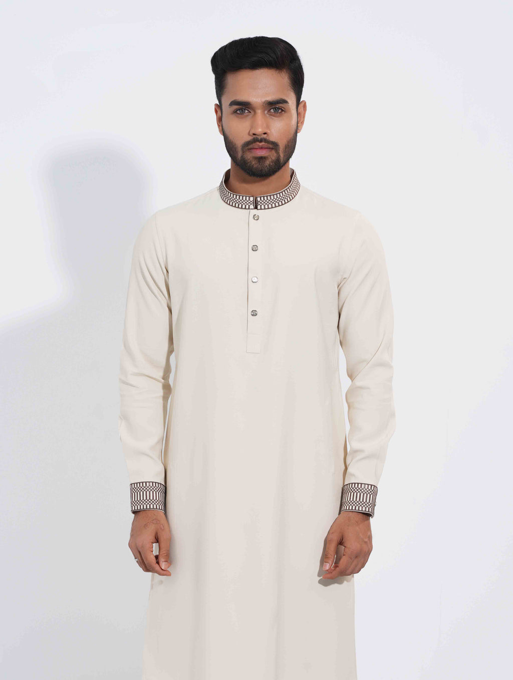 Ivory Color Shadow Mirage Signature Embroidery Panjabi