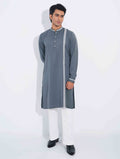 Slate grey embroidered panjabi