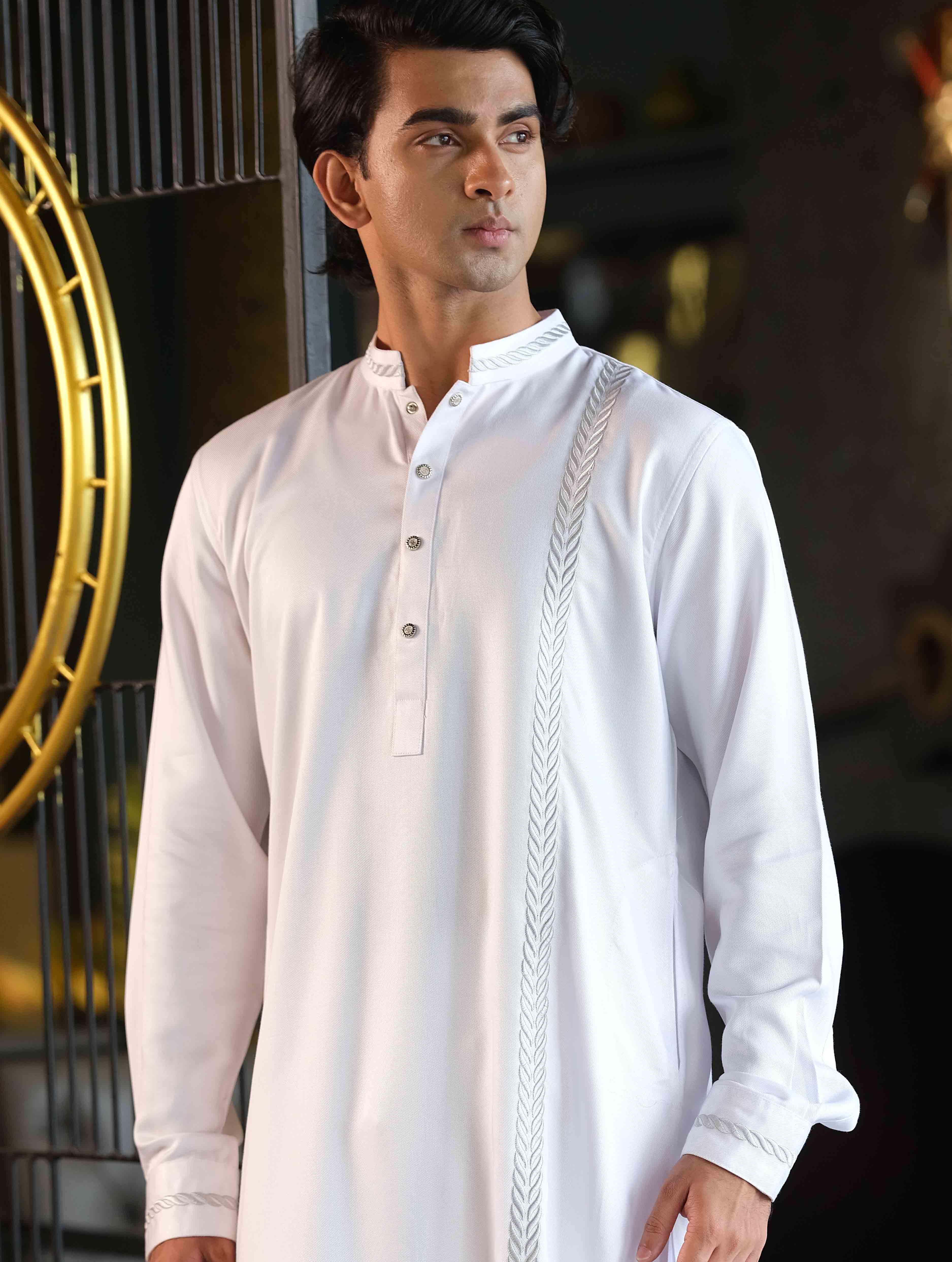 White Line embroidered panjabi