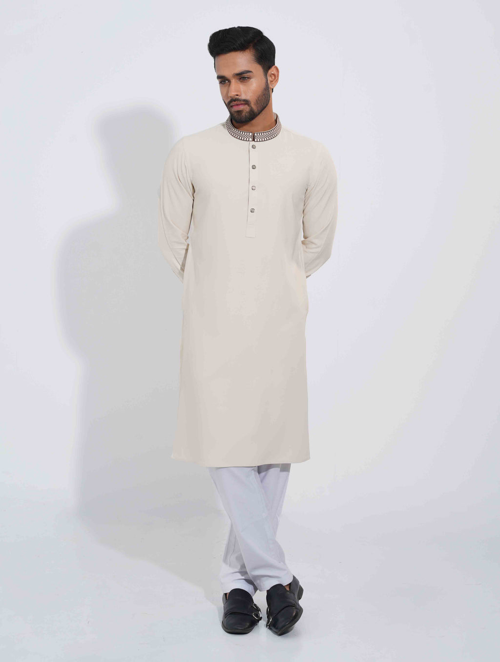 Ivory Color Shadow Mirage Signature Embroidery Panjabi