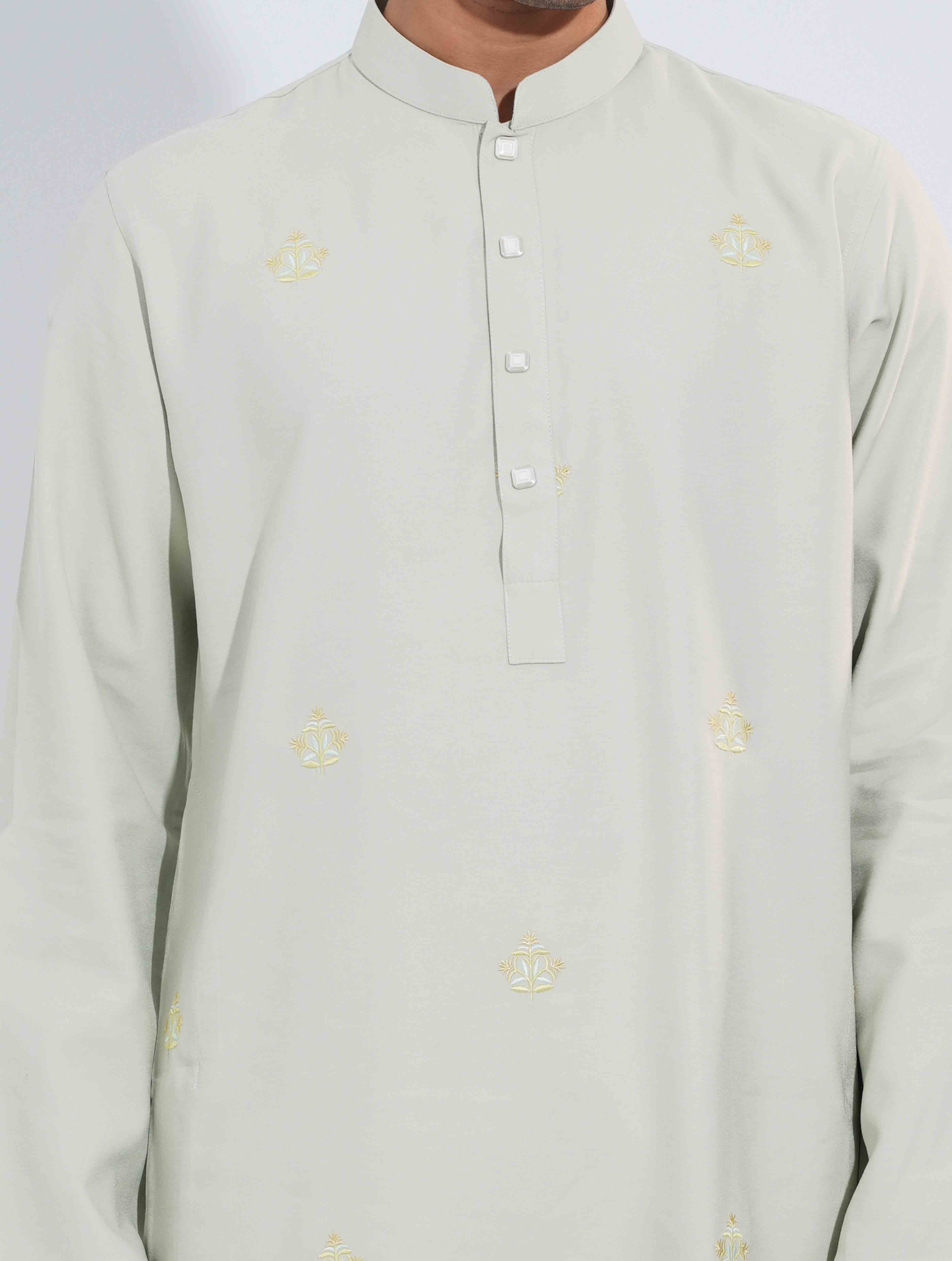 Pastle Green color full body chest Embroidery premium Panjabi