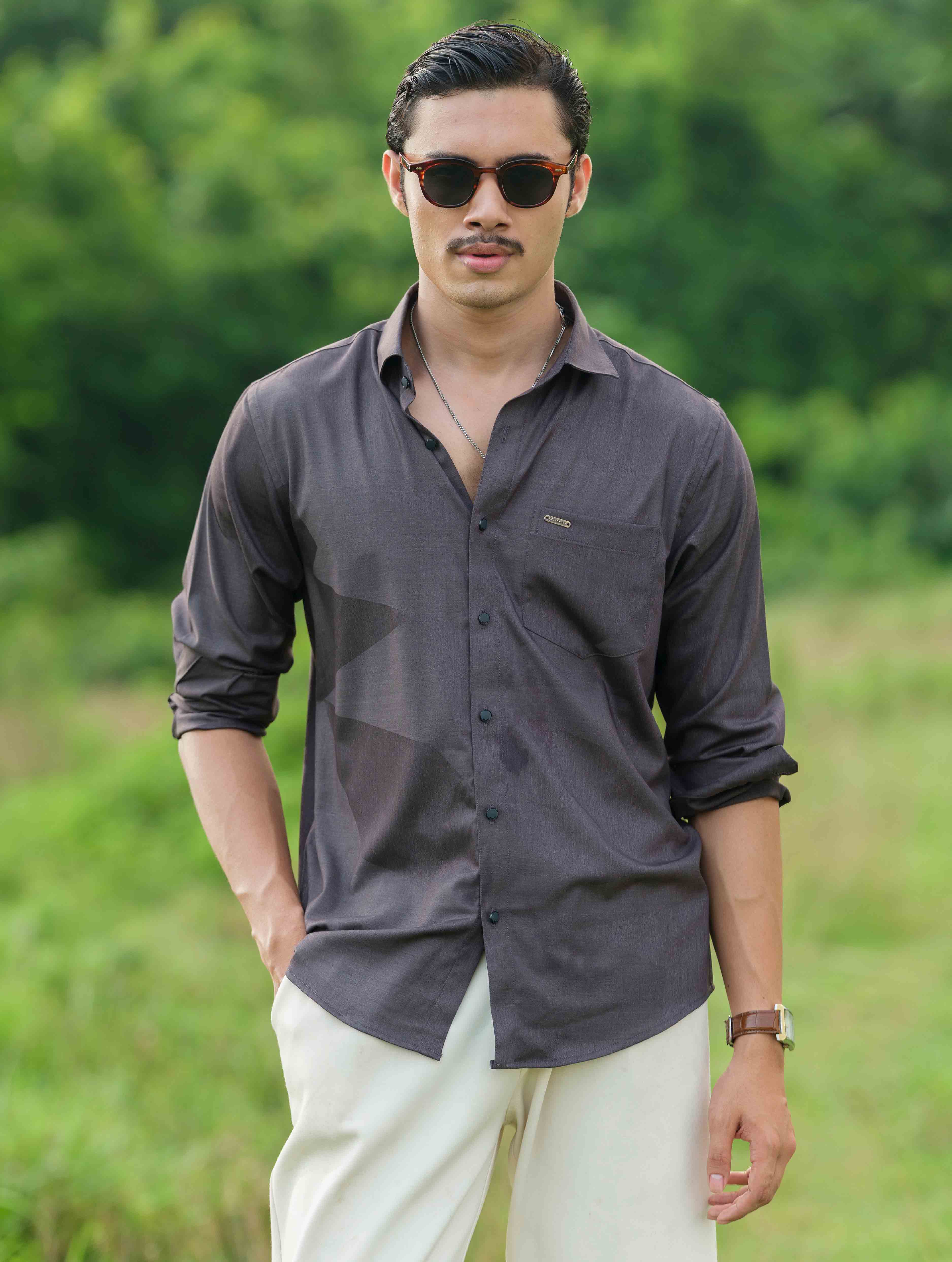 Dark Ash Premium Bamboo Silk Full Sleeve
