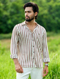 Chain stripe printed Royal silk full sleeve