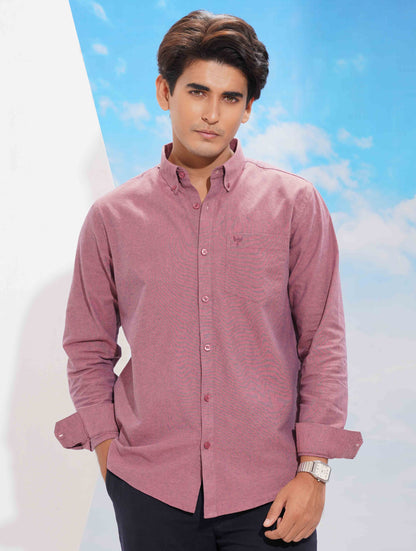 Mulberry Purple Solid Remi Cotton Full sleeve Shirt