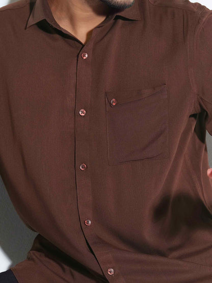 Coffee color linen shirts