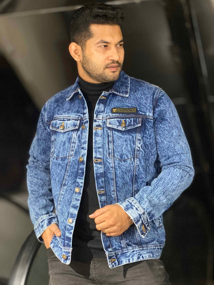 Blue Lyonora embroidered denim jacket