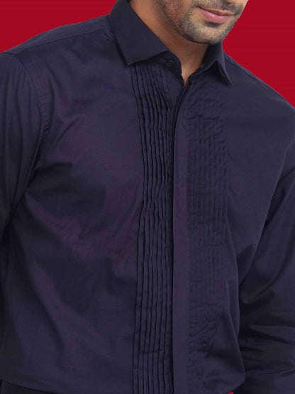 Blue exclusive pintuck full sleeve shirt