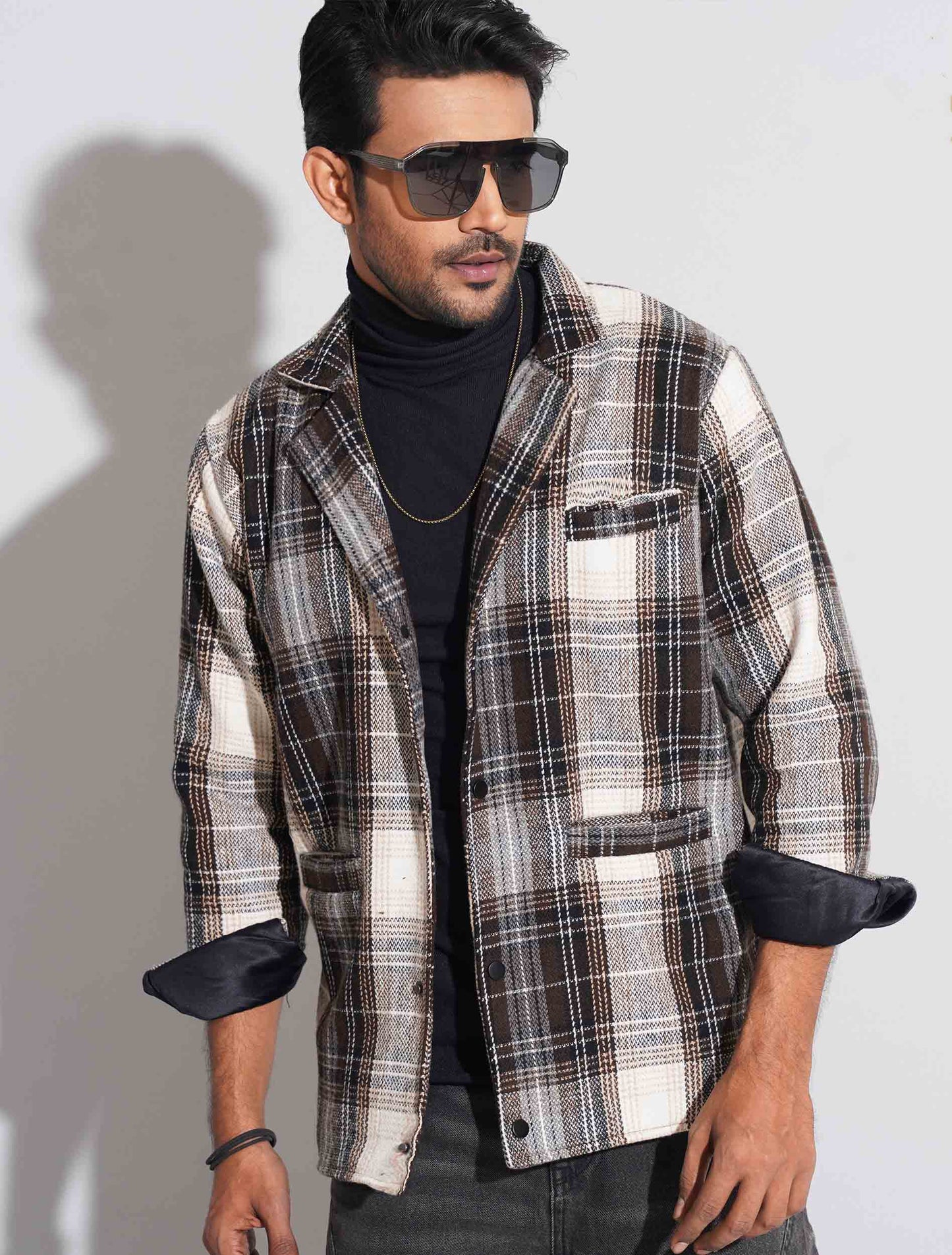 Ash black golden Flannel jacket