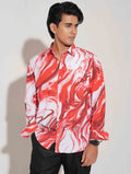 Red and white icecream printed full sleeve