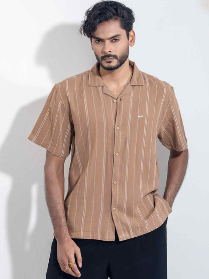 Burnt orange white stripe Havana shirt