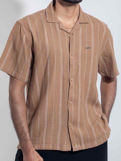 Burnt orange white stripe Havana shirt