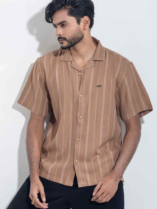 Burnt orange white stripe Havana shirt