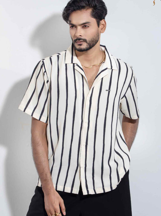 Cream Onyx Black stripe Havana shirt
