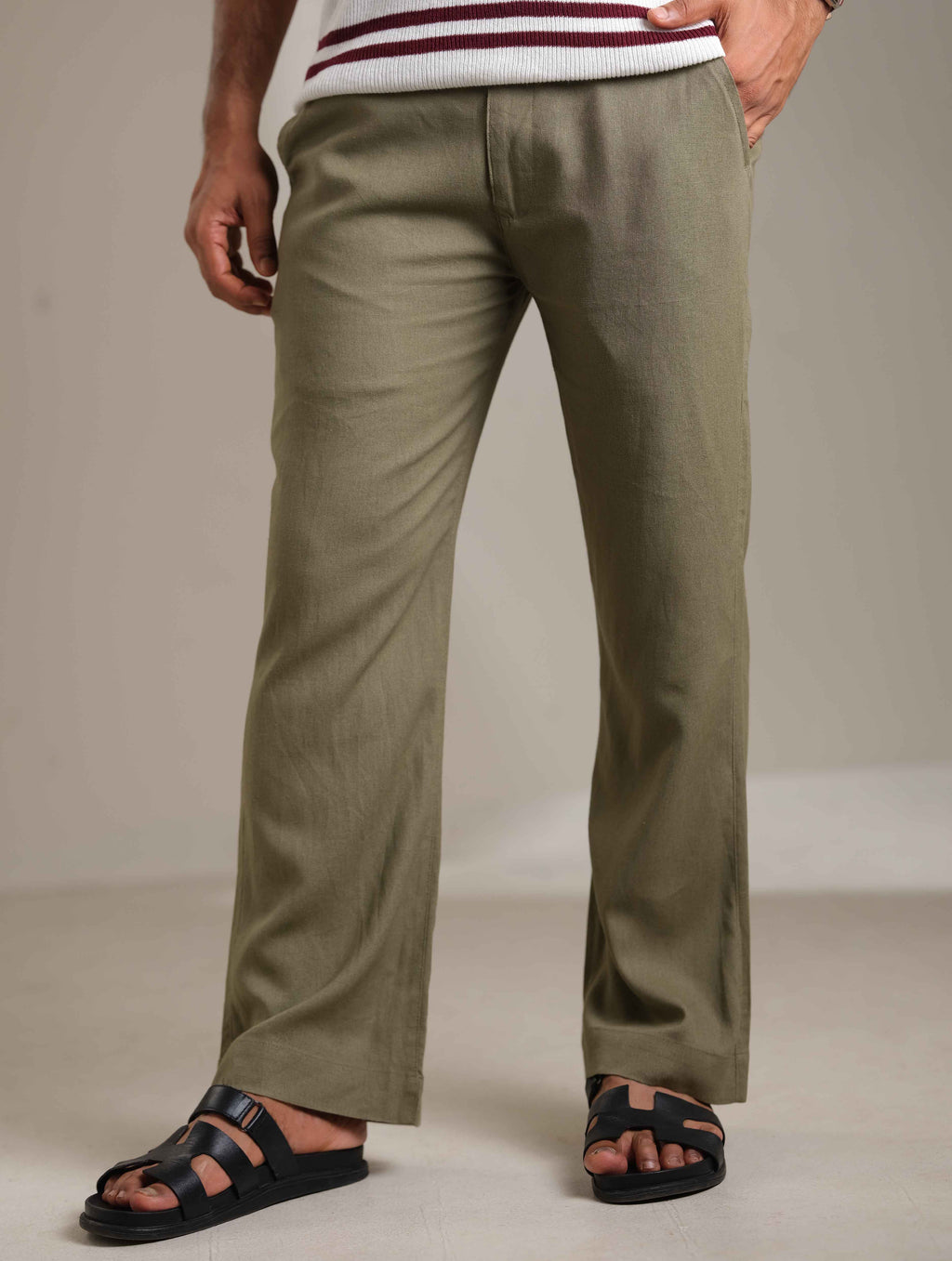 Light Olive Baggy Trouser