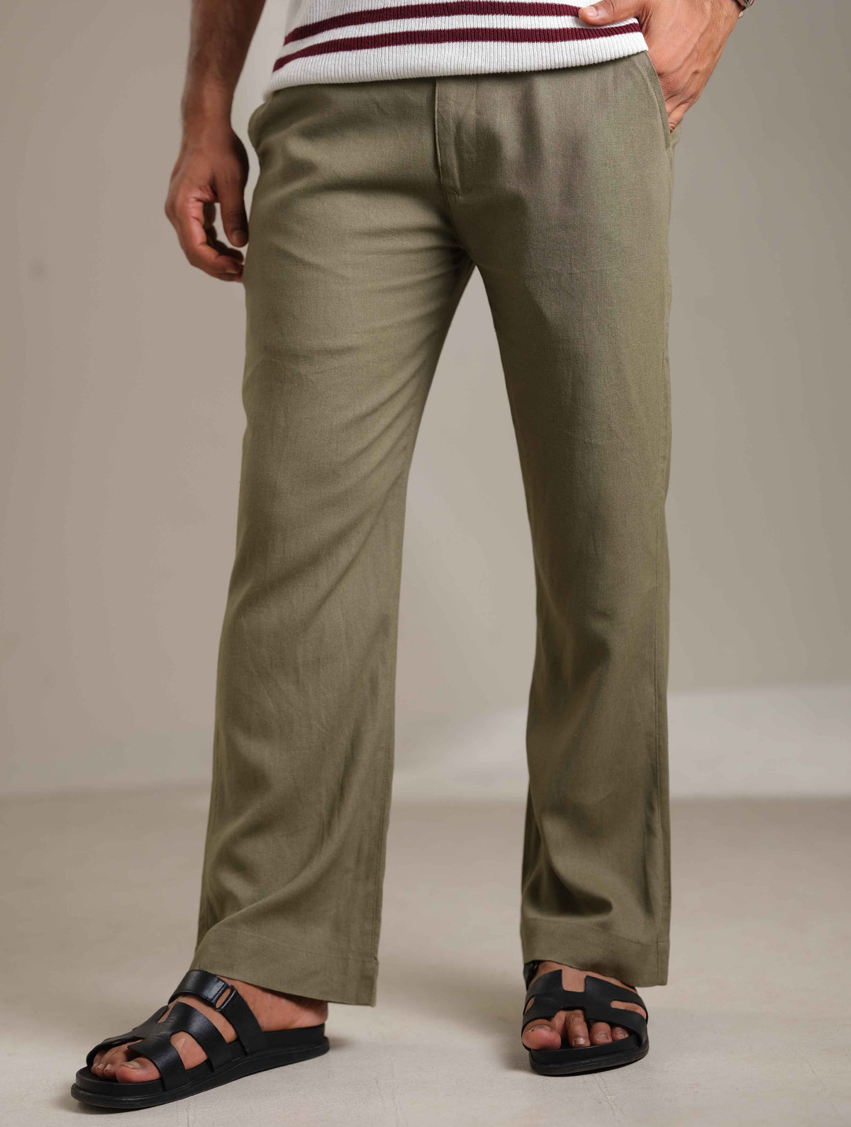 Light Olive Baggy Trouser
