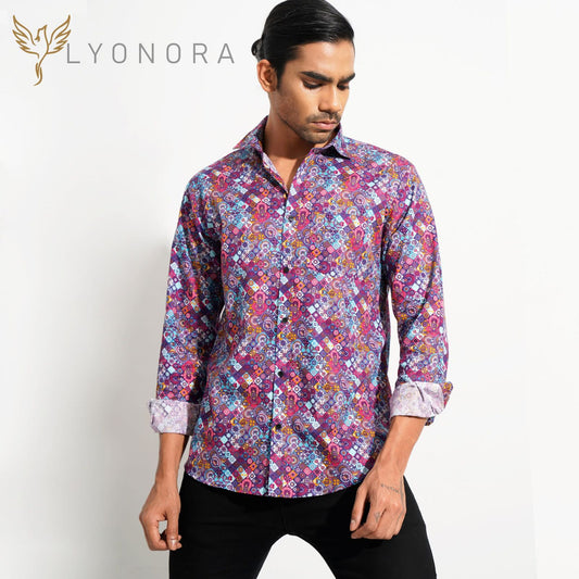 Purple digital printed full sleeve