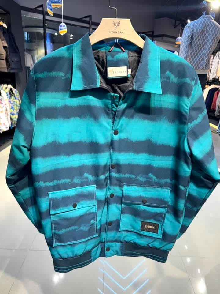 Spring green color wave pattern premium jacket
