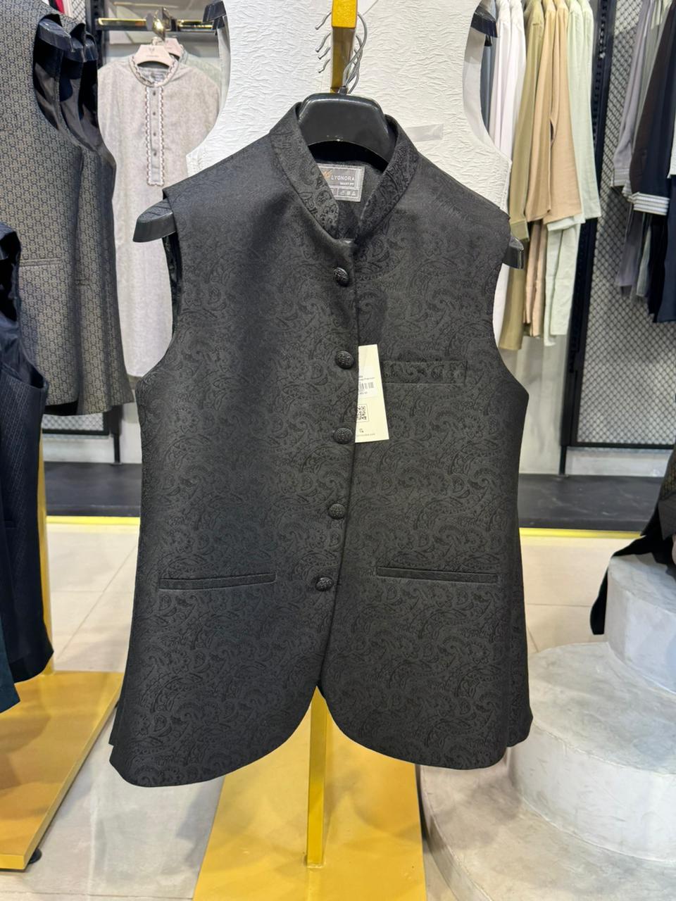 Black sankhaa printed Premium Koti