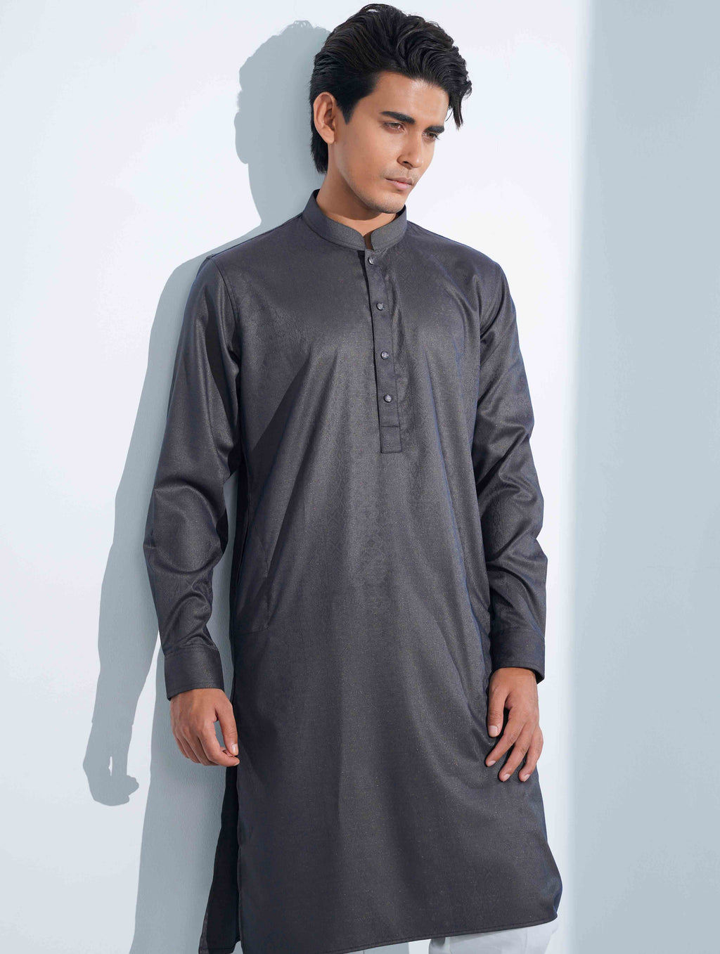 Dark Purple Arrow Minimal Print Panjabi