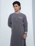 Gray Collar pocket Embriodery panjabi