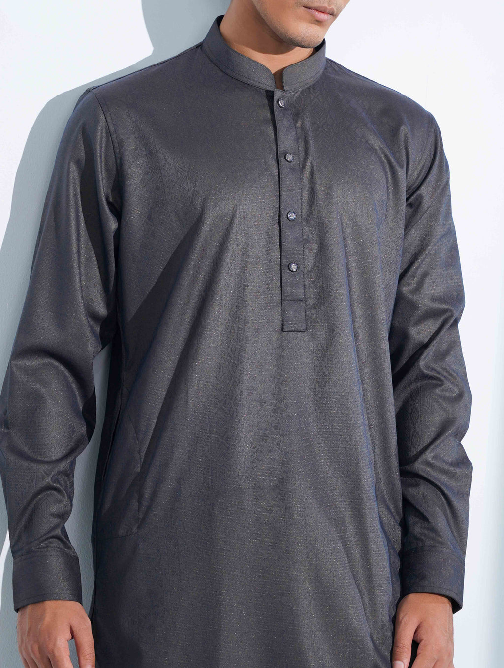 Dark Purple Arrow Minimal Print Panjabi