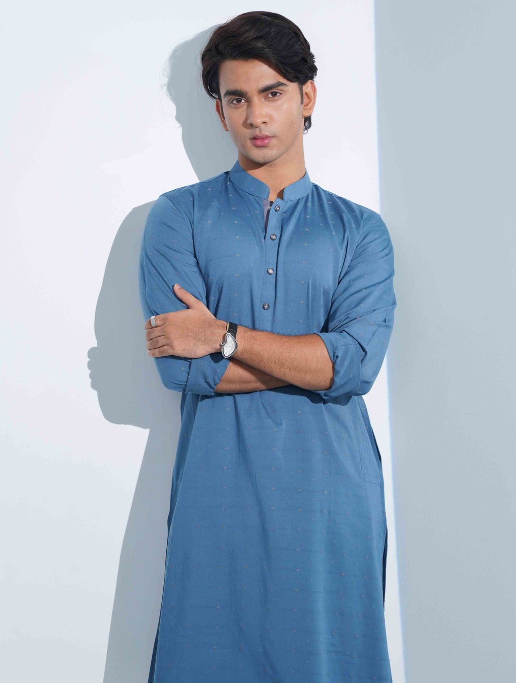 Blue Dot Printed Panjabi