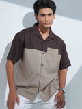 Coffee- Brown Contrast Remi Cotton Havana Shirt