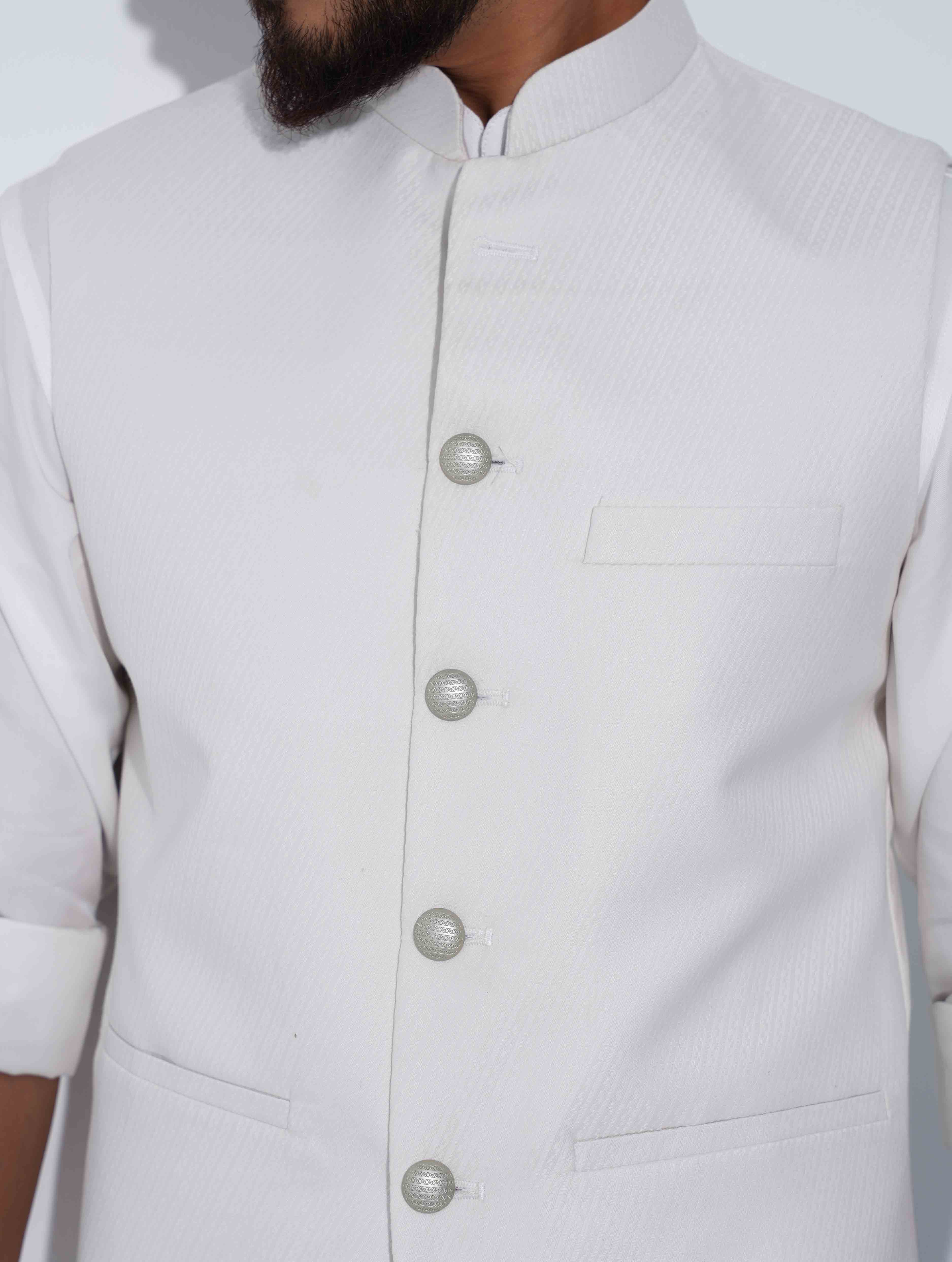 White texture Stripe printed Premium Koti