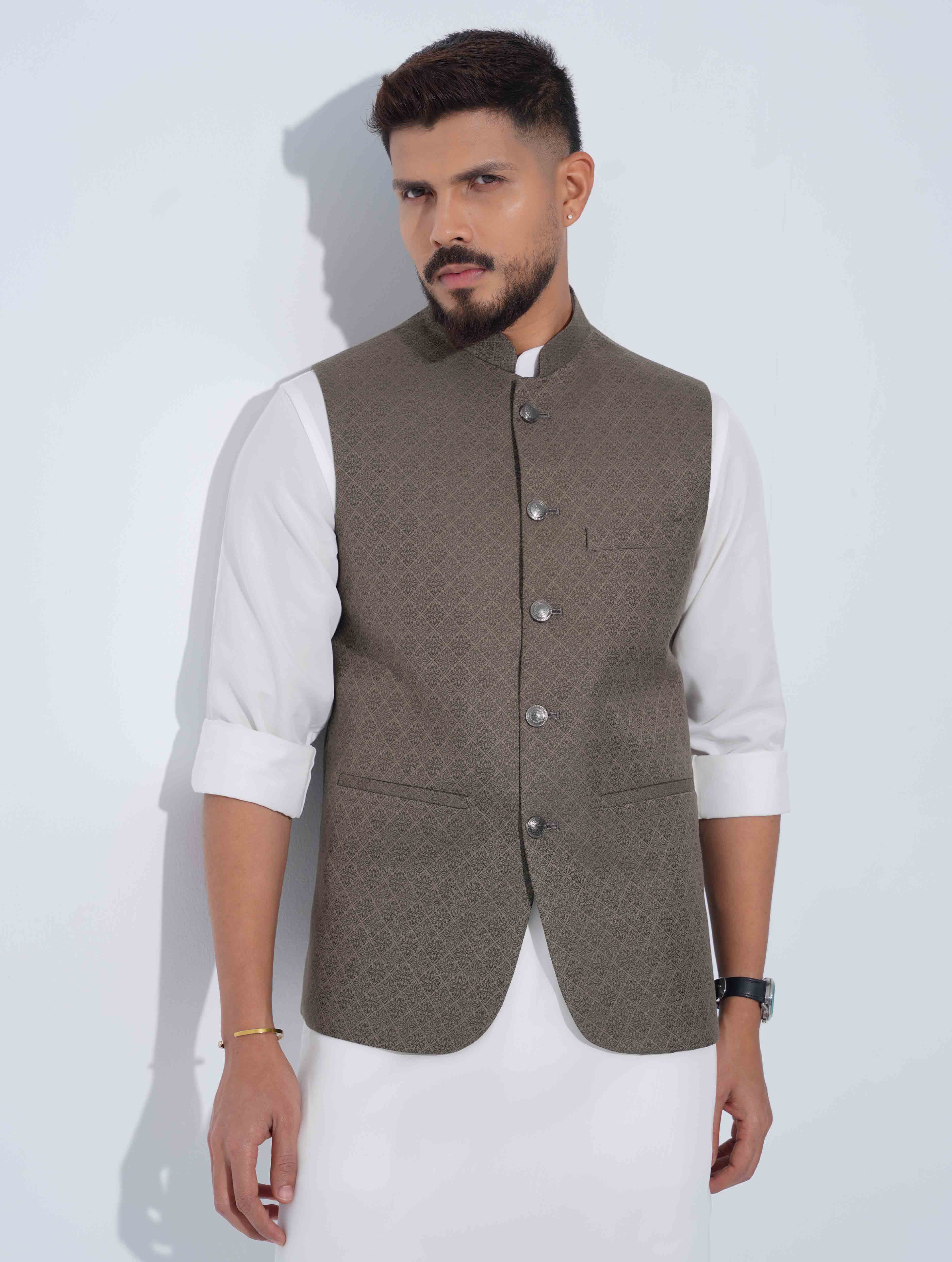 Dark Olive Royal printed Premium Koti