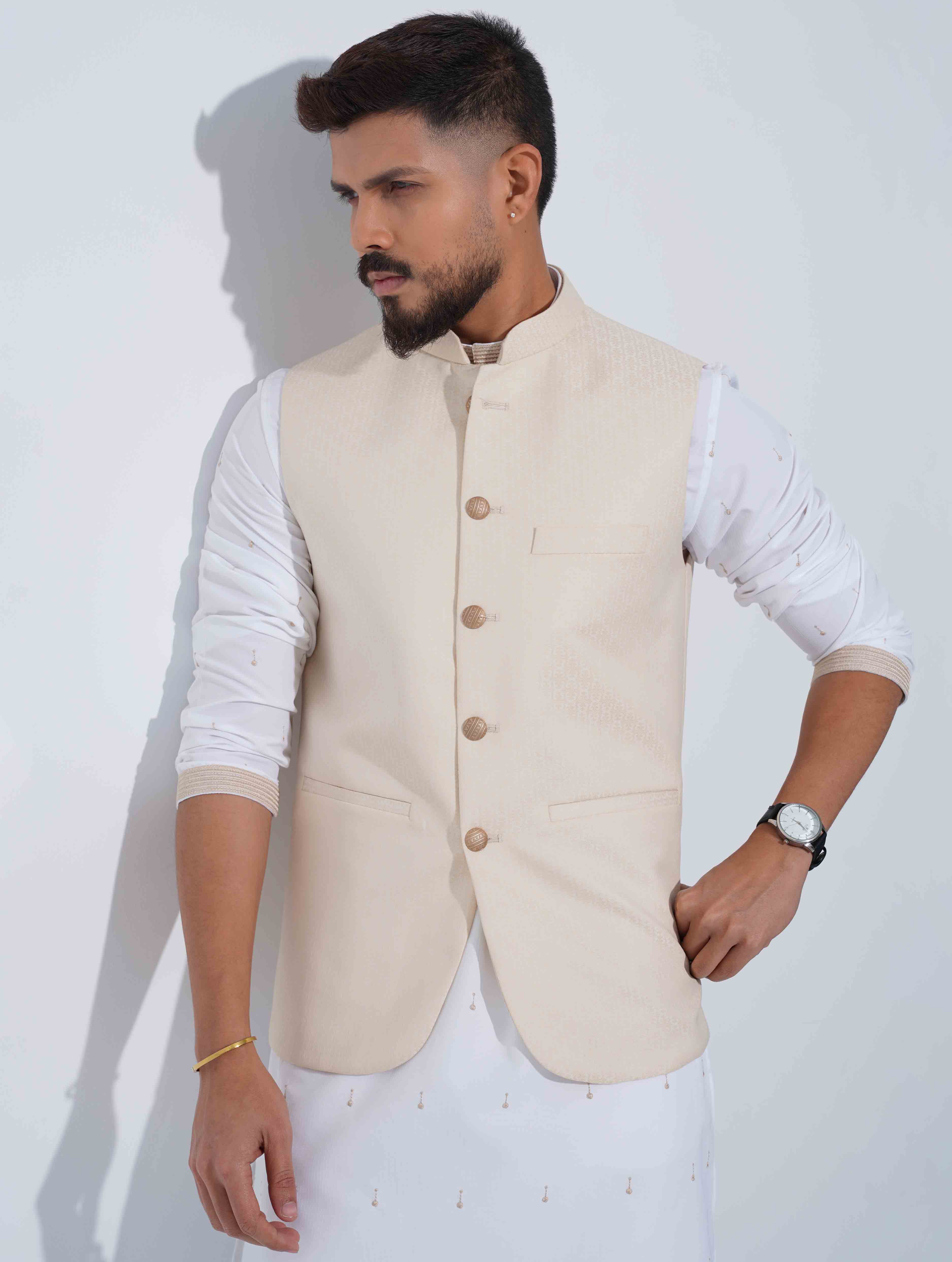 Cream Printed Premium Koti