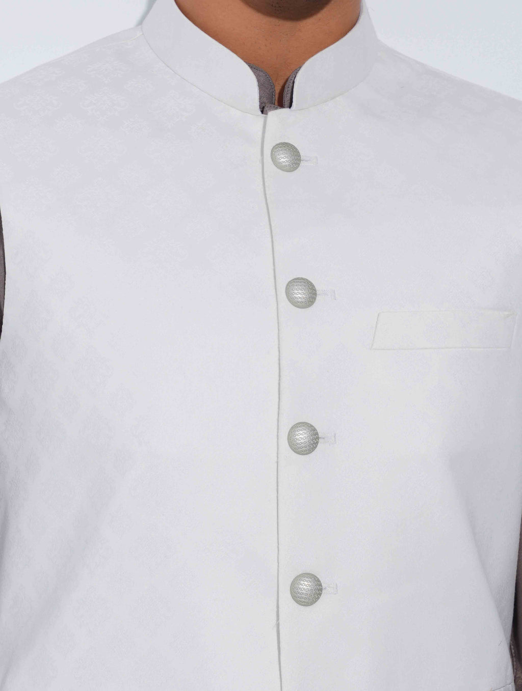 White Sankha printed Premium Koti