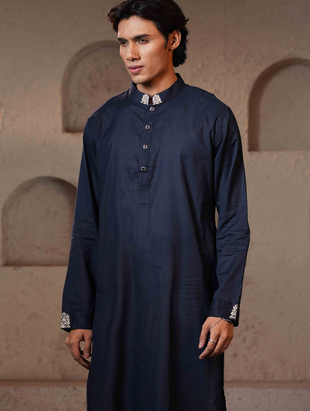 Deep Blue Embroidery premium Panjabi