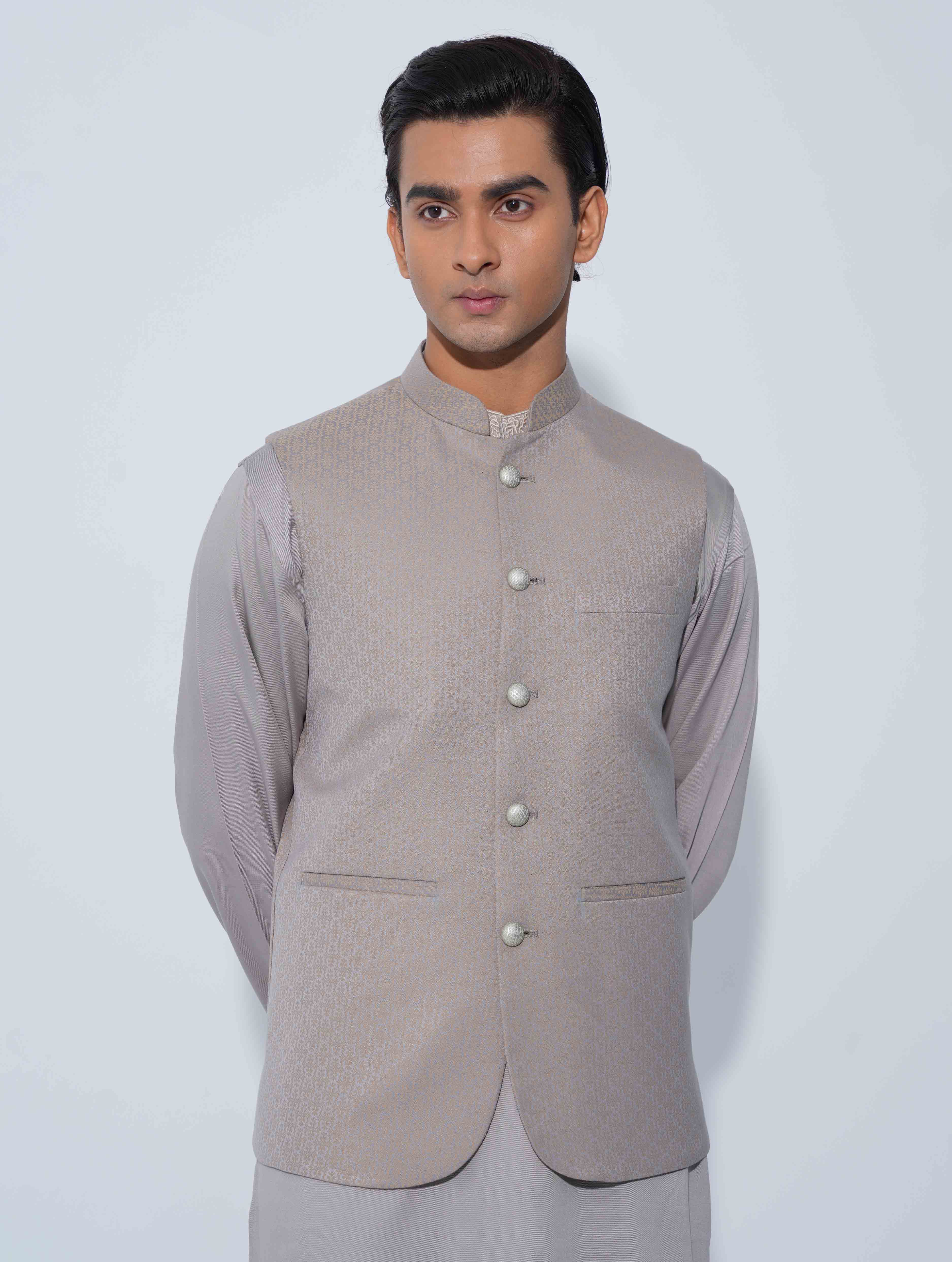 Beige Golden printed Premium Koti