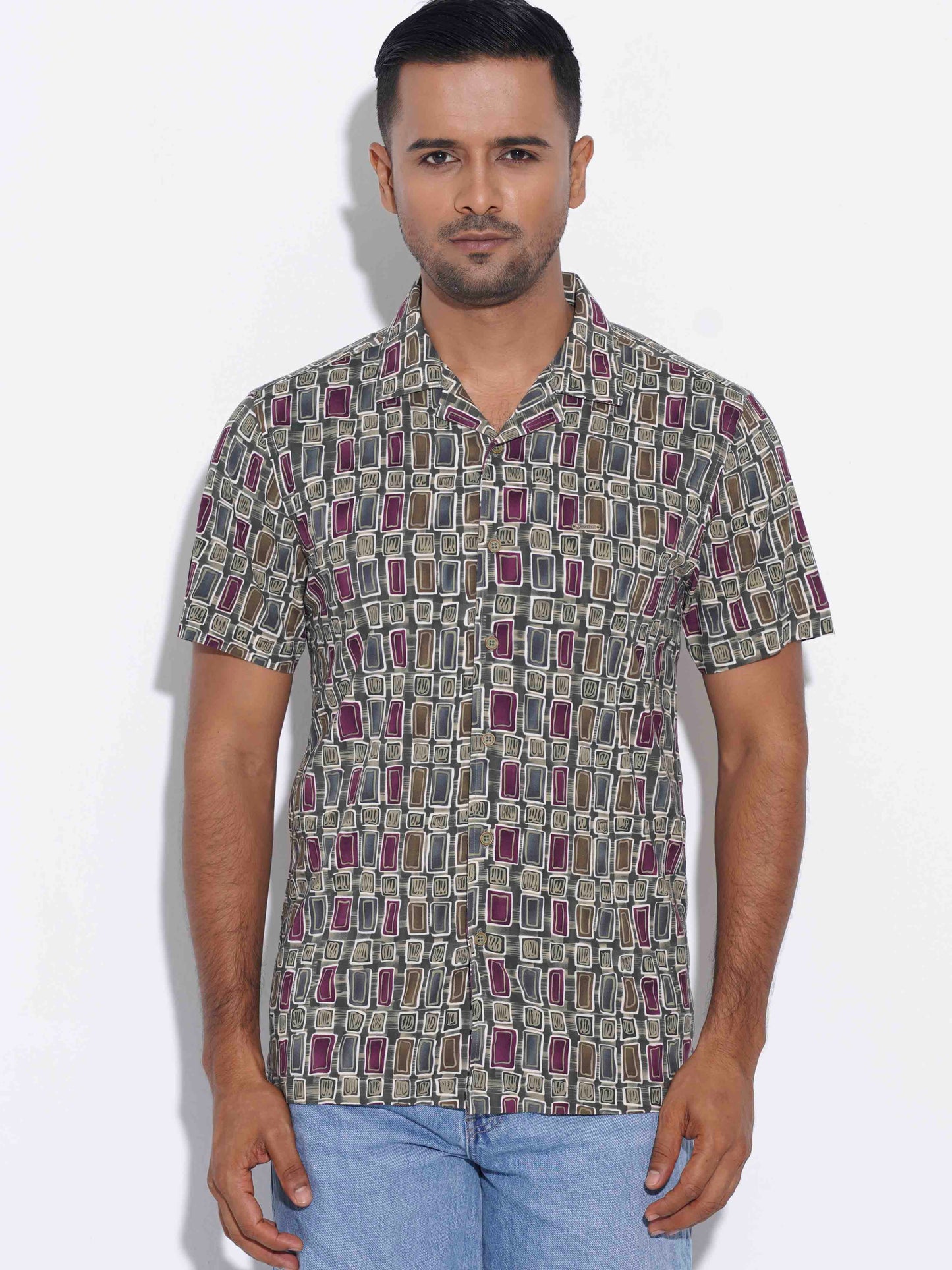 Avocado Olive maroon Printed premium havana shirt