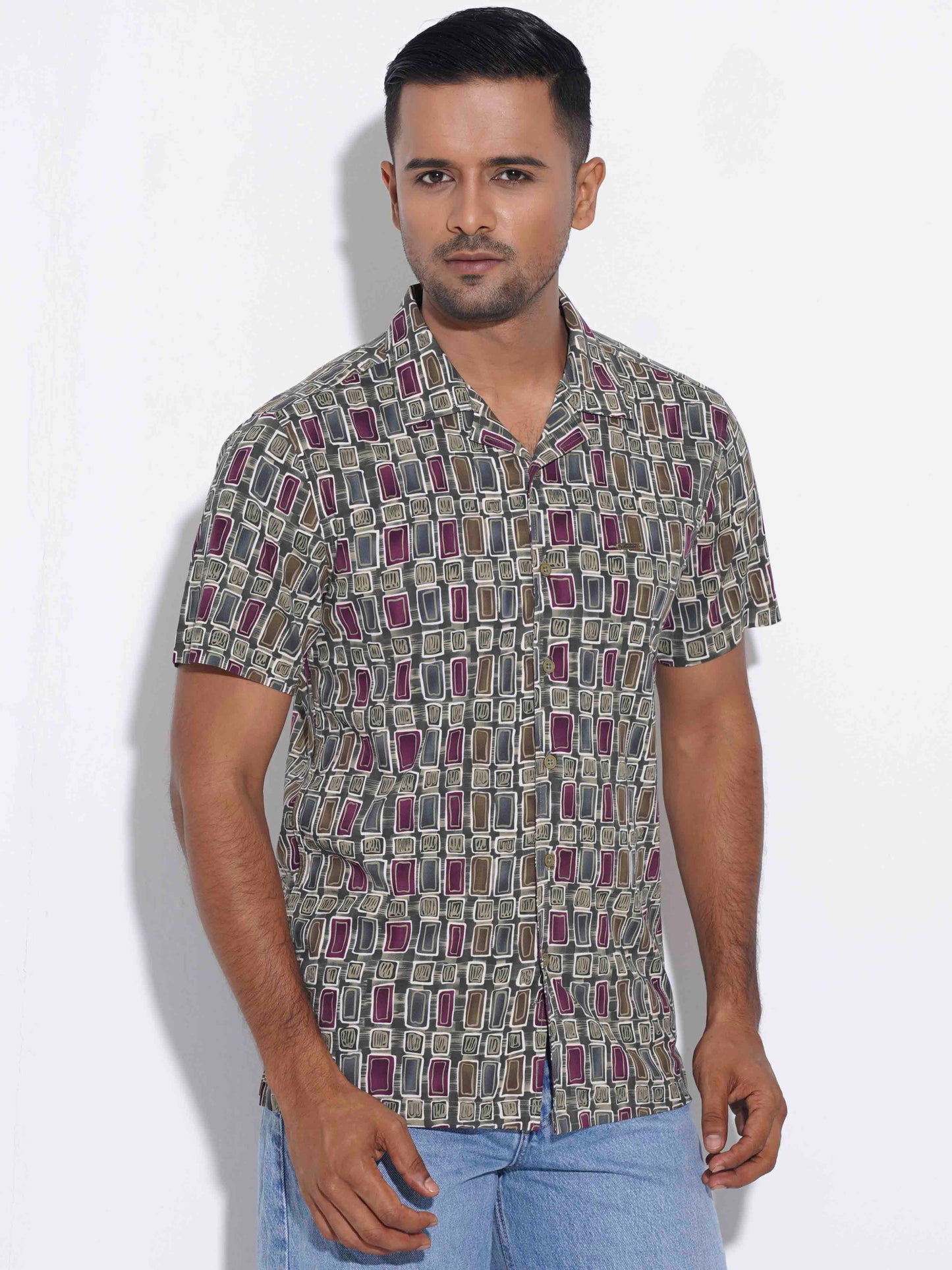 Avocado Olive maroon Printed premium havana shirt