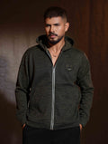 Army green Jacquard Knit Zipper Hoodie