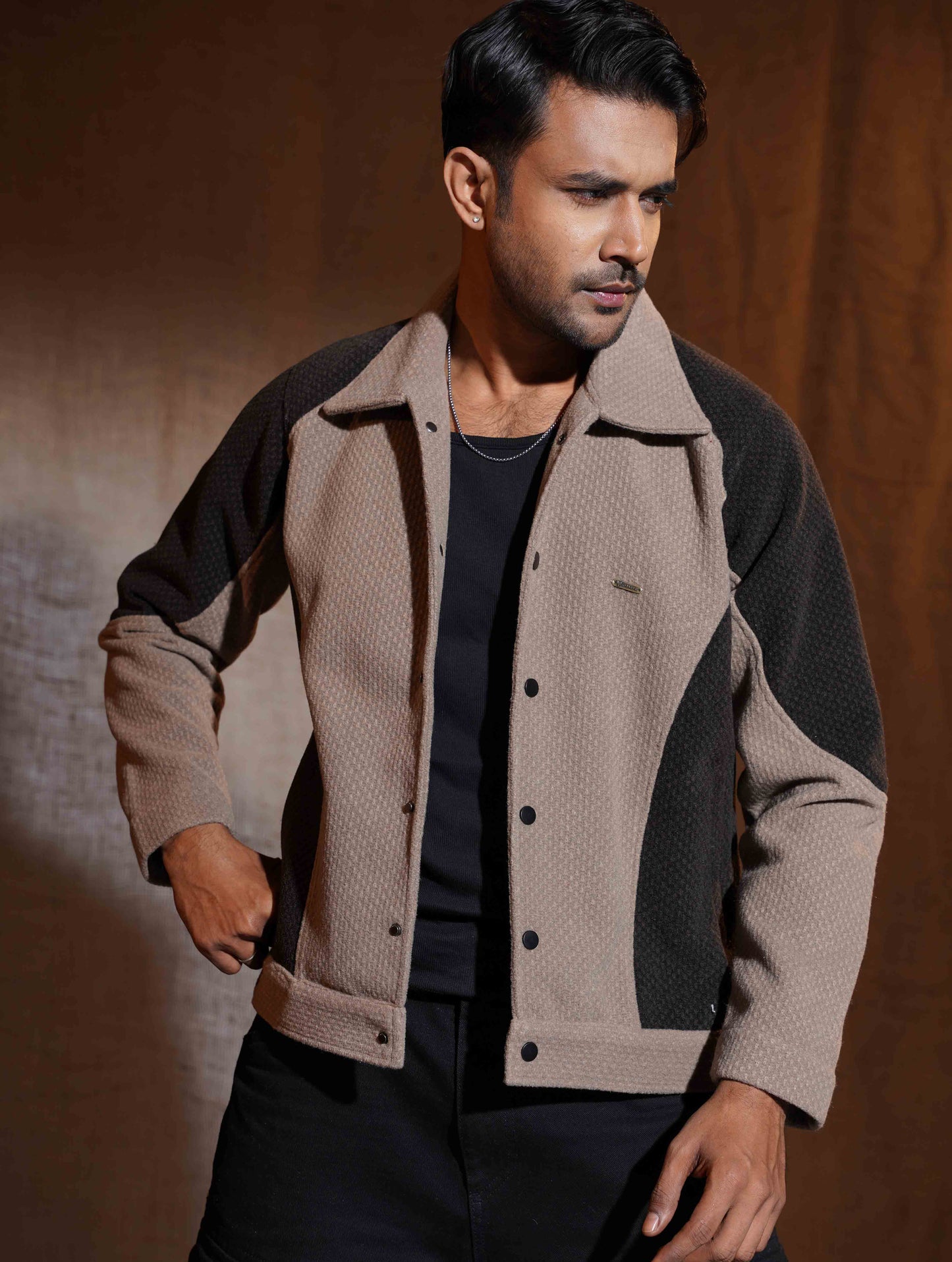 Olive - Faded Black Knit Premium Jacket