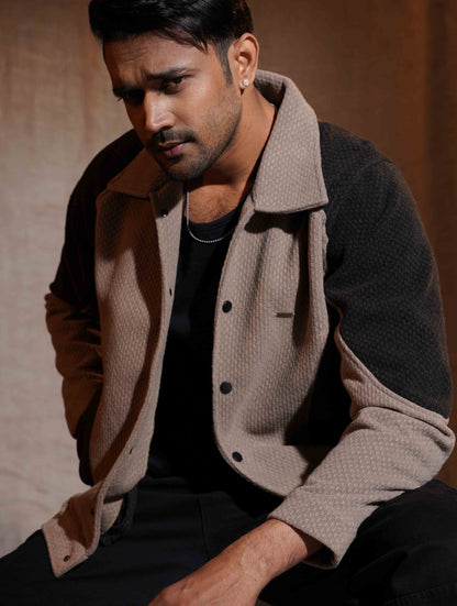 Olive - Faded Black Knit Premium Jacket