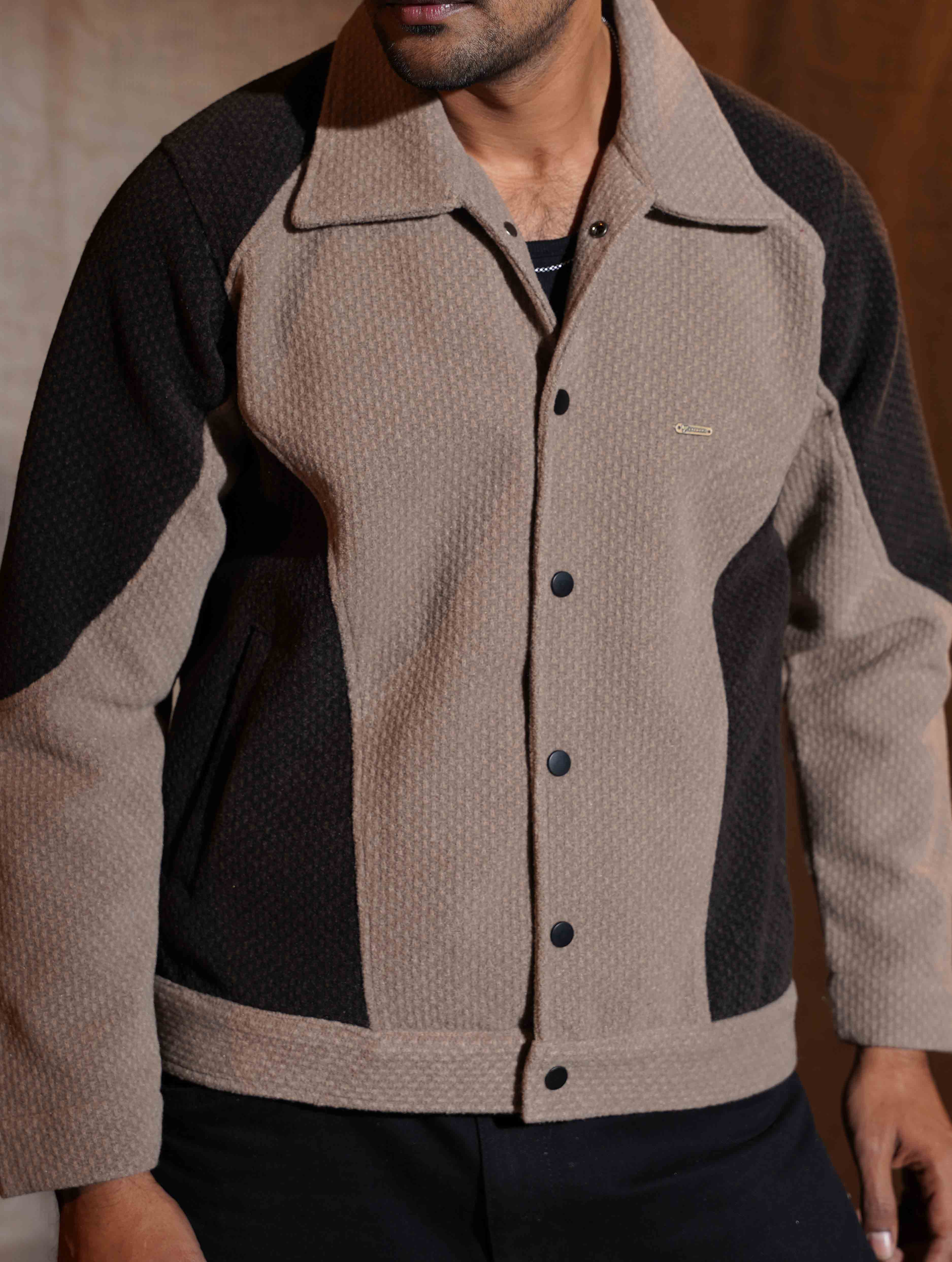 Olive - Faded Black Knit Premium Jacket