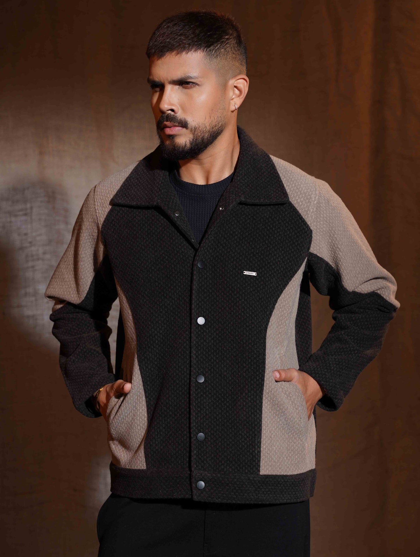 Faded Black - Olive Knit Premium Jacket