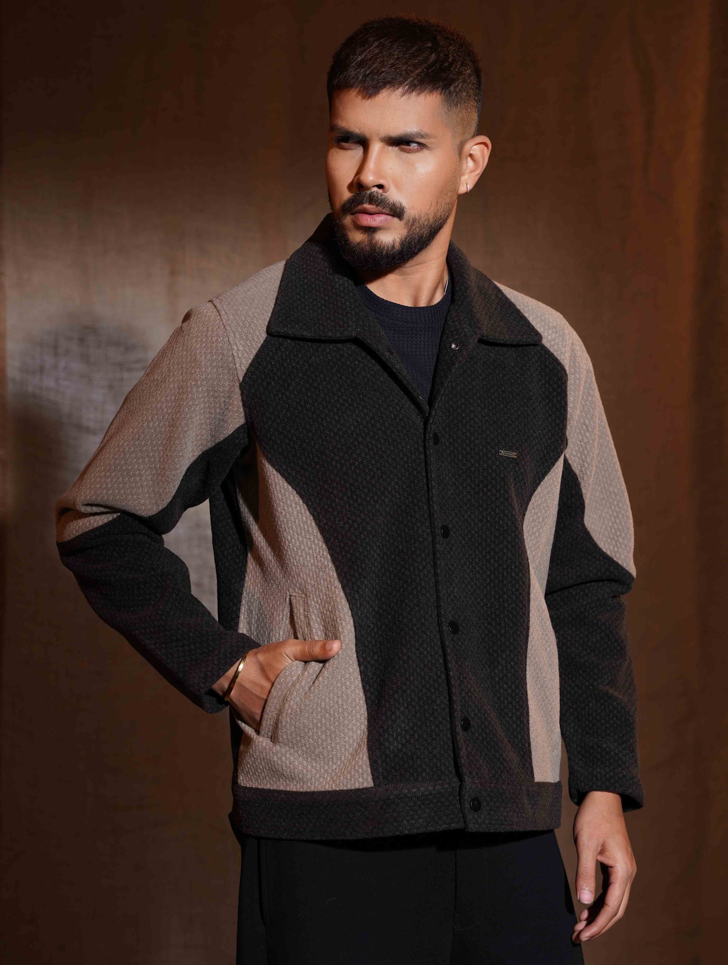 Faded Black - Olive Knit Premium Jacket