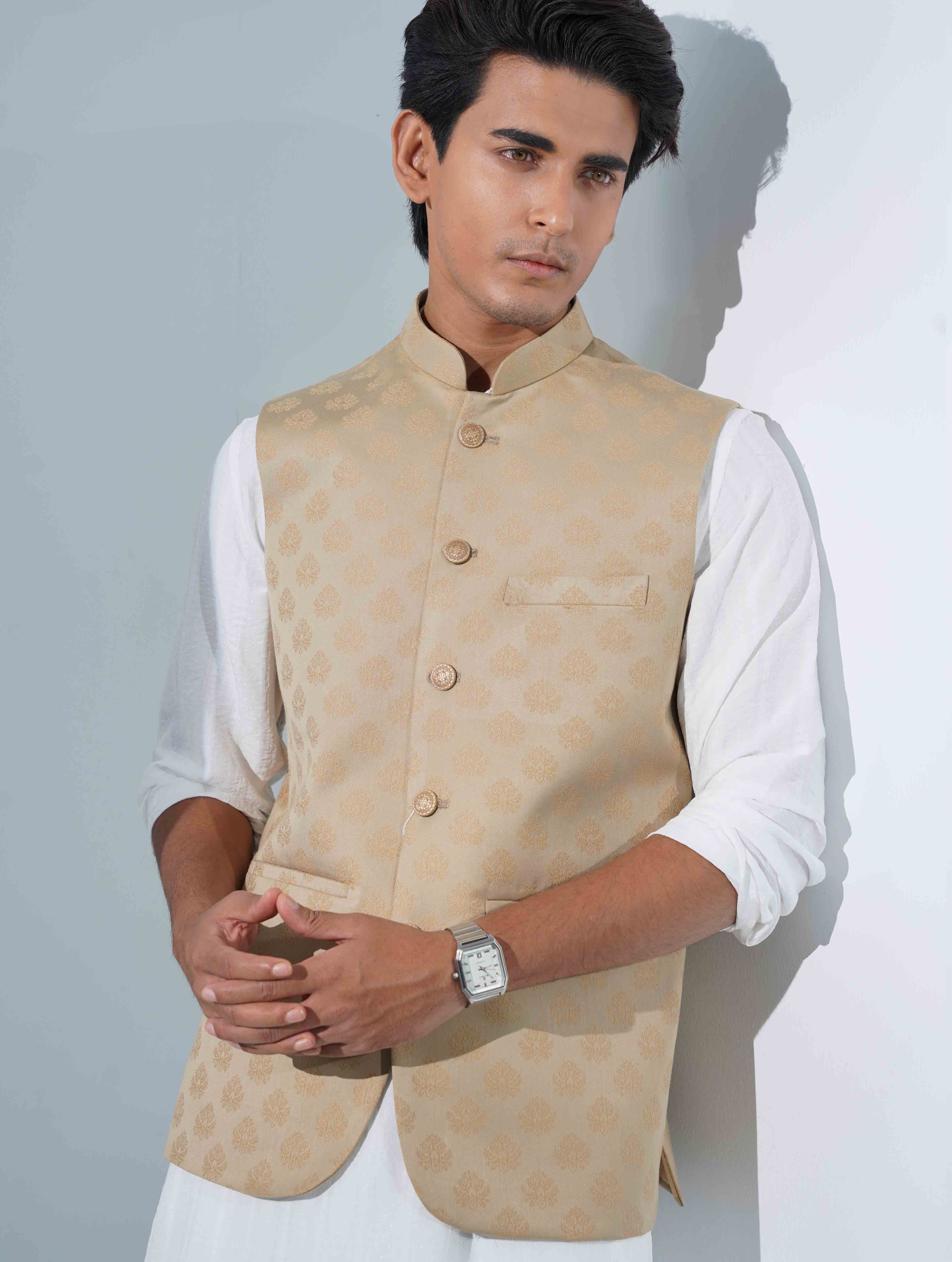 Light Golden printed Premium Koti