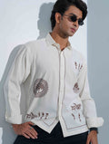 Creamy White Printed Trendy Premium Shirt