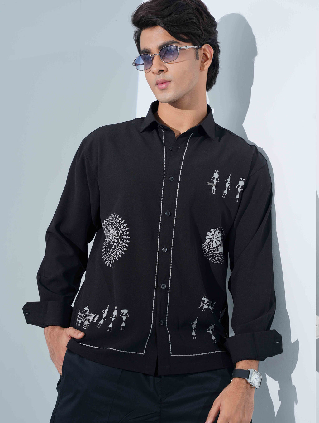 Black Printed Trendy Premium Shirt