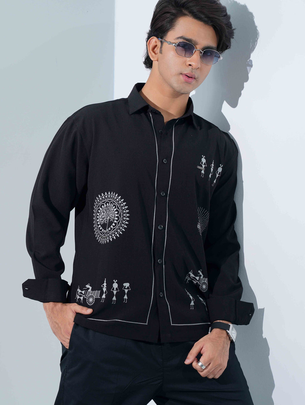 Black Printed Trendy Premium Shirt