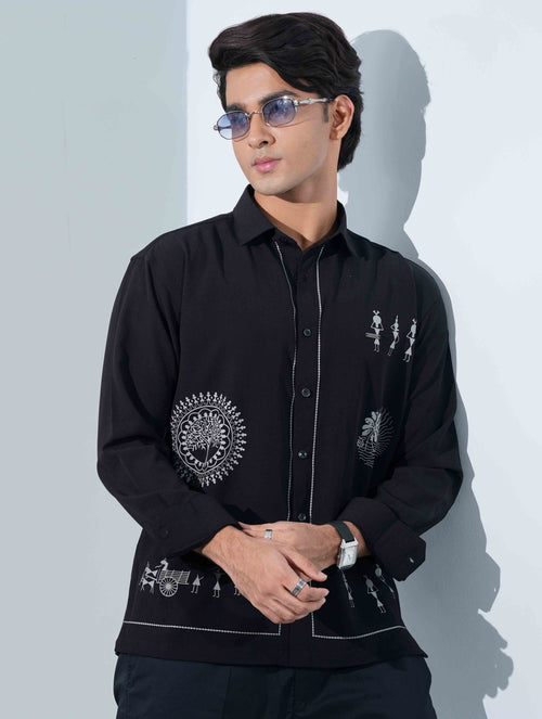 Black Printed Trendy Premium Shirt