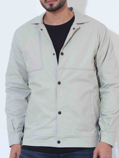 Light gray cashmere fabric premium embroidered jacket