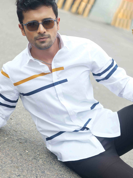 White chest stripe contrast full sleeve