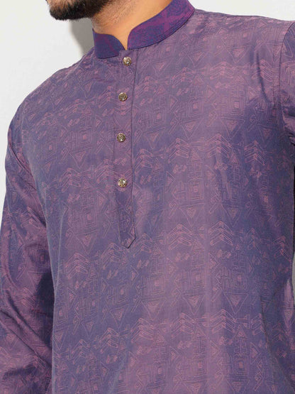 Purplish pink jacquard fabric panjabi